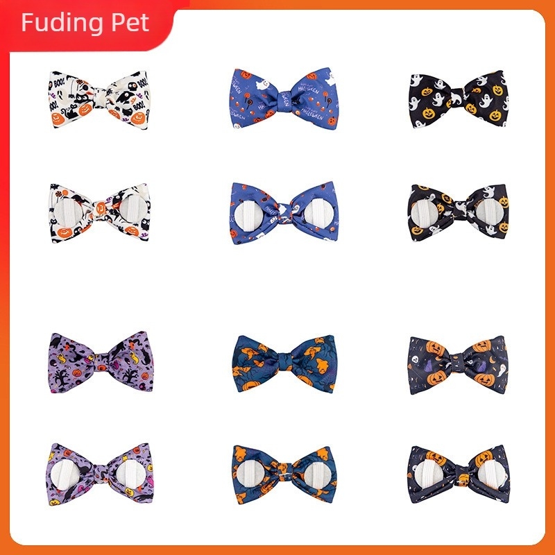 Háziállat fejfedő masni grafiti mintával, poliészter, univerzális használat, karácsonyi és Halloween dekoráció, hercegnő stílus