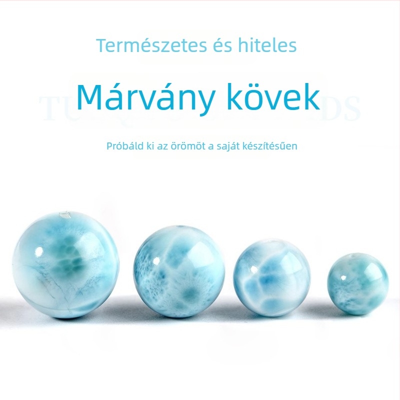 Tengeri mintás kő gyöngyök | Geometriai forma, polírozott felület, uniszex stílus, 2025 tavasz