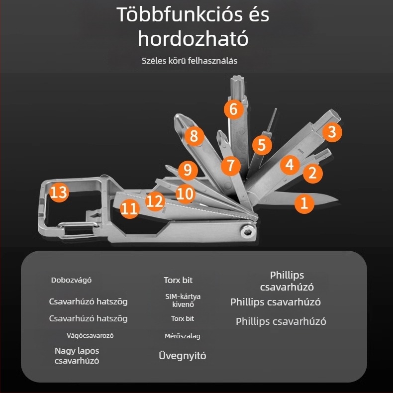 13 részes szétszerelő eszközök készlet mobiltelefonokhoz és szemüvegekhez – 420 rozsdamentes acél, háztartási használat