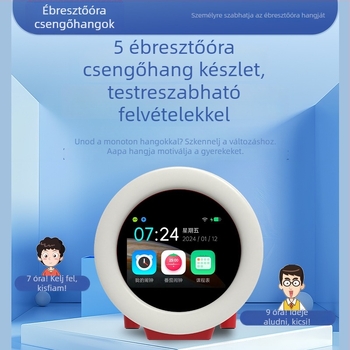 Dingdanglang AI okos ébresztőóra időmenedzsmenttel, visszaszámlálással és hangvezérléssel; újratölthető ABS ház, üveg számlap