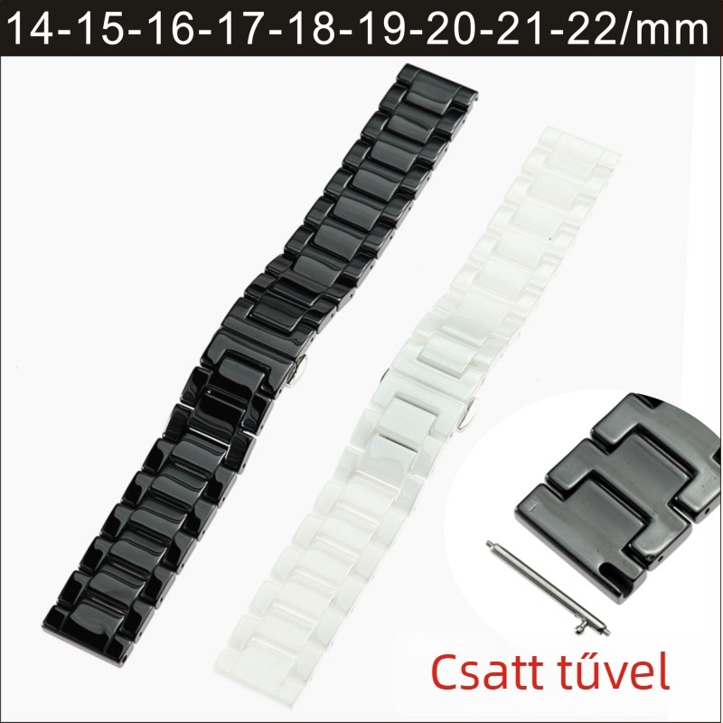 Kerámia gyöngyös szíj Apple Watch Series 4-höz, kompatibilis Samsung S4 és Huami iWatch-kal, hossz 2022mm
