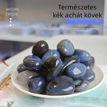 Természetes kék achát, nagy méretű csiszolt kövek tájépítéshez, burkoláshoz és kristály dekorációhoz