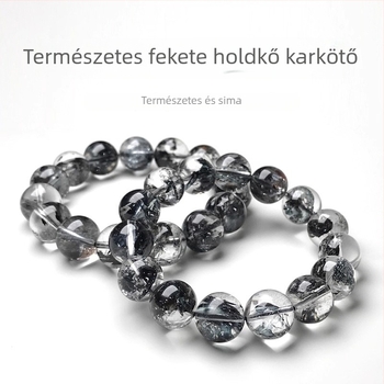 7A természetes kristályos karkötő fekete és átlátszó kristályokkal, uniszex geometriai dizájn