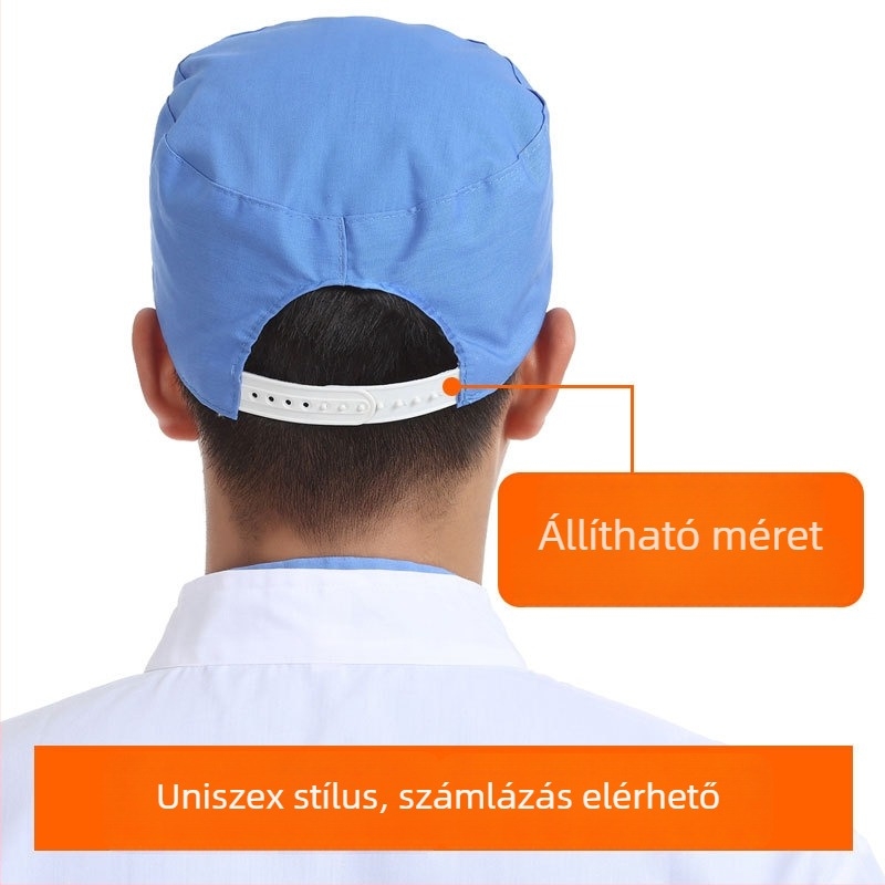 Fehér élelmiszeripari munka sapka, lélegző higiénikus sapka a feldolgozó üzemhez, uniszex, lapos tetejű sapka a munkavédelmi használatra