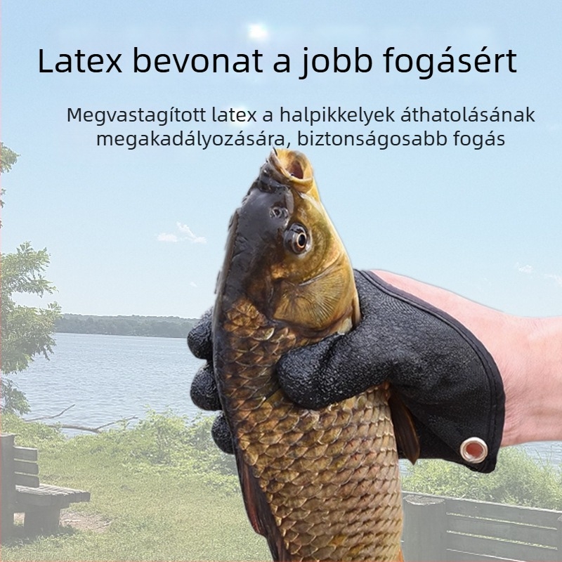 Csúszásmentes latex kesztyűk horgászathoz – szúrásálló, vágásálló és átszúrásálló védelem
