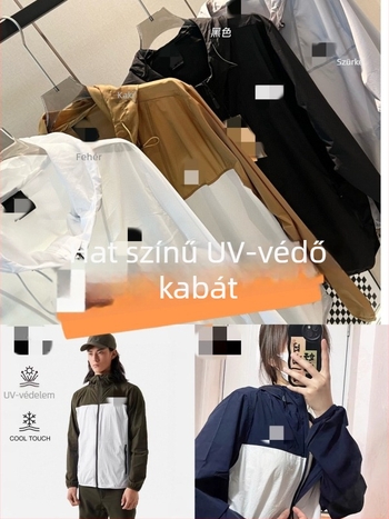 Uniszex poliészter kültéri széldzseki UV védelemmel, lélegző és gyorsan száradó, kapucnival és levehető kapucni, nyár–tavasz–őszi kalandokra