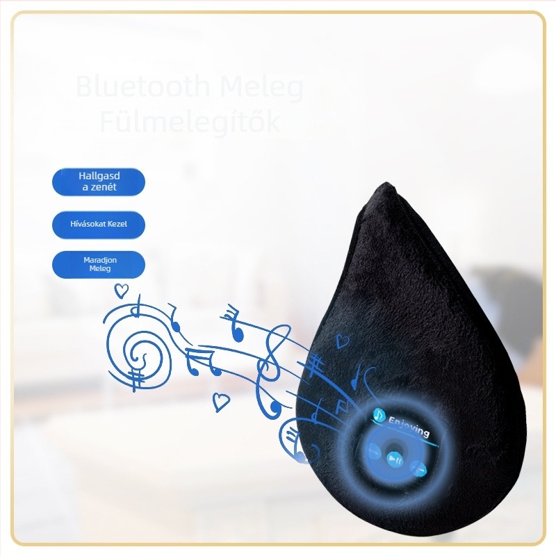 Téli Bluetooth fülvédős sapka, vezeték nélküli 5.0, over-ear fülvédő, uniszex felnőtt, akril/szintetikus gyapjú