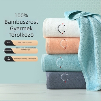 Gyerekeknek készült bambusz rostból készült arctörölköző — antibakteriális, puha és nedvszívó; Tencel alapréteg; tömege 50–80 g; lapos szövésű, hímzett