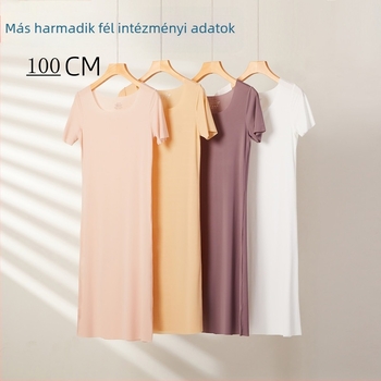 Jégselyem seamless éjszakai ruha nyárra (80-90% nylon; ultrakönnyű anyag; U-nyakú kivágás; 3/4 ujjak)