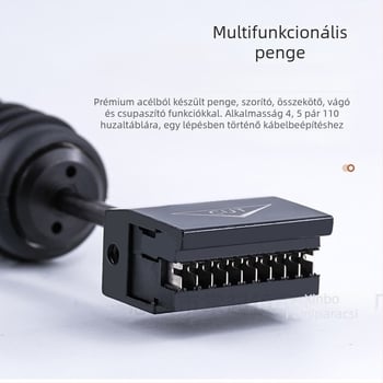 Öt pár kábelvágó 110-es típusú telefonos elosztókerethez, huzallyukasztó eszközzel — kopásálló, magas széntartalmú acél