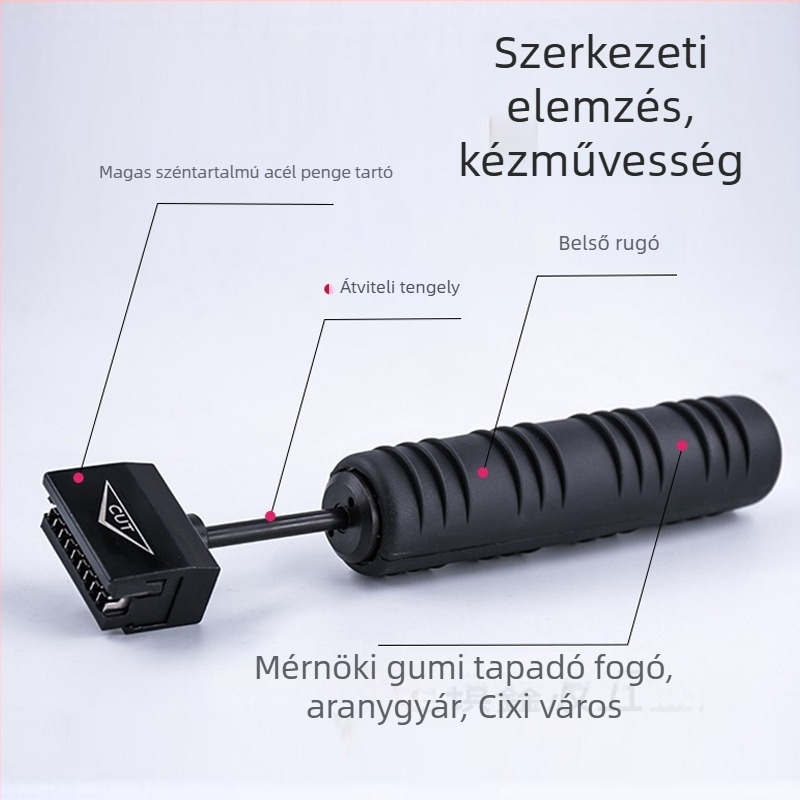 Öt pár kábelvágó 110-es típusú telefonos elosztókerethez, huzallyukasztó eszközzel — kopásálló, magas széntartalmú acél