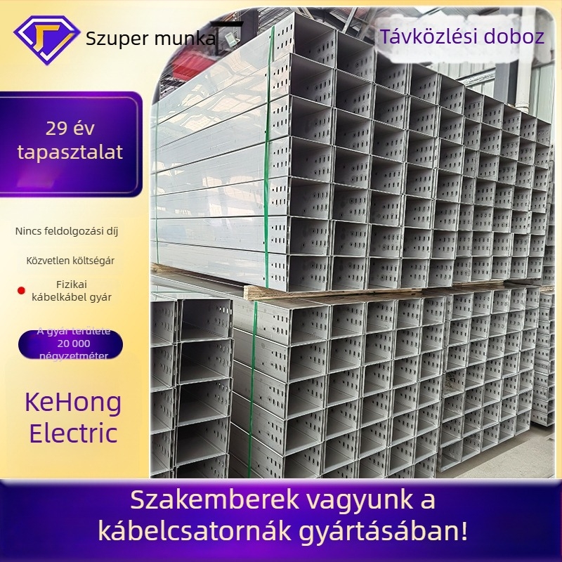 Testreszabható tűzálló rozsdamentes acél kábelhíd, trough típus, építőipari és telekommunikációs felhasználásra