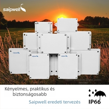 Saipwell ABS vízálló csatlakozó doboz fülekkel, porálló