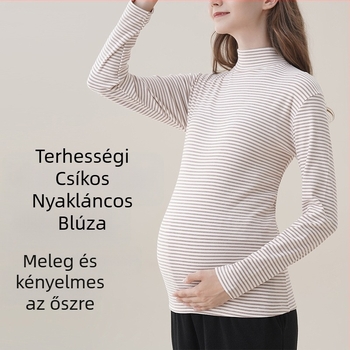 Szoptatós alapvető felső kapucnival, fél magas gallér, hosszú ujjú, karcsúsított szabás, középmagas hossz, poliészter-elasztán keverék, vasalásmentes