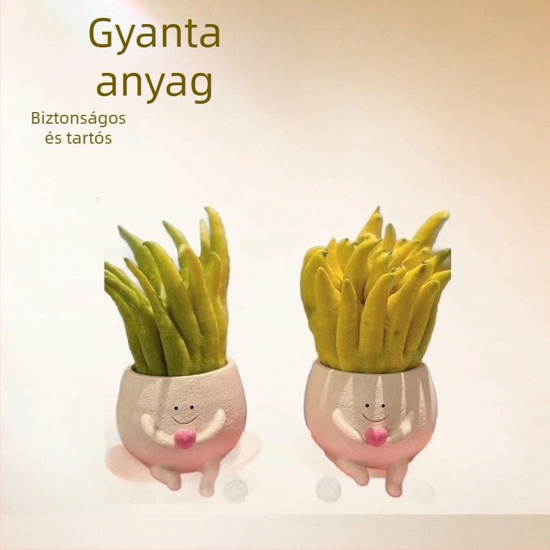 Gyantából készült szukkulens növényeknek tervezett kaspó mosolygós skateboard-motívummal – kreatív kis cserép balkonra, beltérre és kertbe, tartós, ajándékba illő