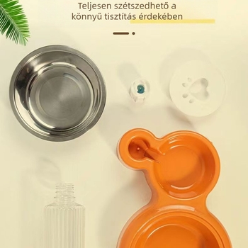 Automata kettős tál macskának – műanyagból, Le Teng márka