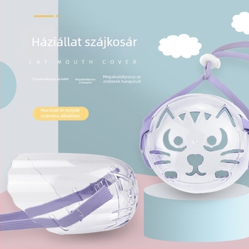 Hartley macska szájkosár – a nyávogás és harapás megelőzésére, körömvágóval