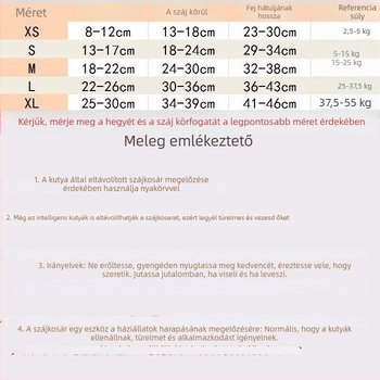Puha bőrből készült szájkosár kutyáknak, amely megakadályozza a túlzott evést, a harapást és az ugatást; alkalmas Golden Retrieverre és Samoyedre.