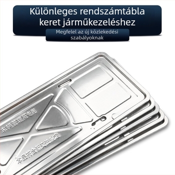 Rozsdamentes acélból készült rendszámtábla keret, univerzális illeszkedés, tömeg 0,25 kg, modell: kártyatartó 0,25 kg