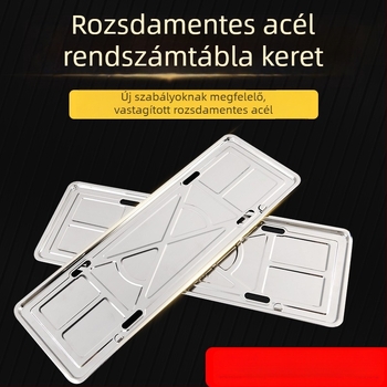 Rozsdamentes acélból készült rendszámtábla keret, univerzális illeszkedés, tömeg 0,25 kg, modell: kártyatartó 0,25 kg