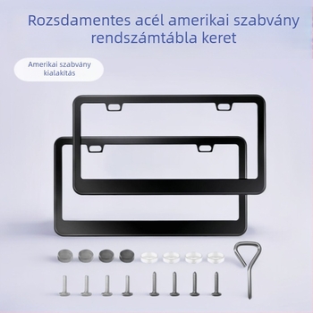 Rozsdamentes acélból készült autó rendszámkeret, modell LWWJ-102, kompatibil autókhoz, kiegészítő száma LWWJ-0012, márka WZPF