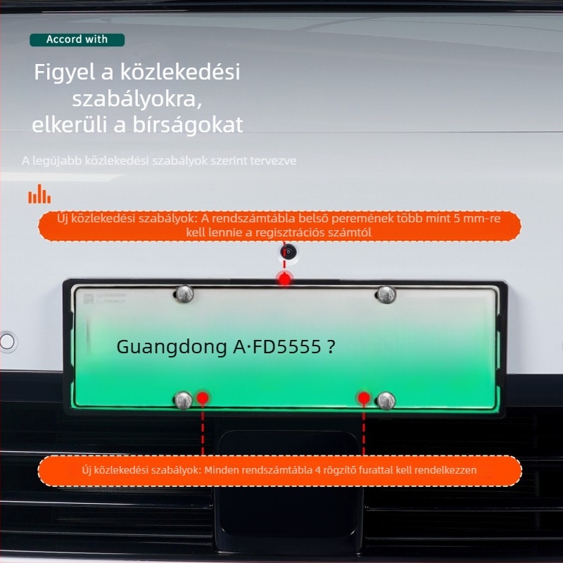 Ideal I8 rendszámtábla keret, teljes él, műanyag, új energia táblához készült kiegészítő dekoráció