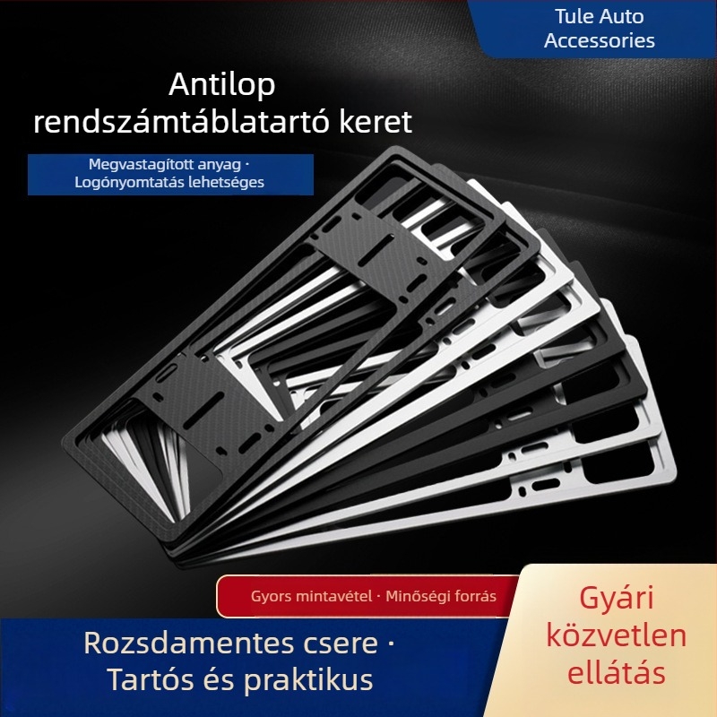 Magnézium- és alumínium ötvözetből készült többfunkciós lopásvédett rendszámtábla-keret, külső autódekorációhoz