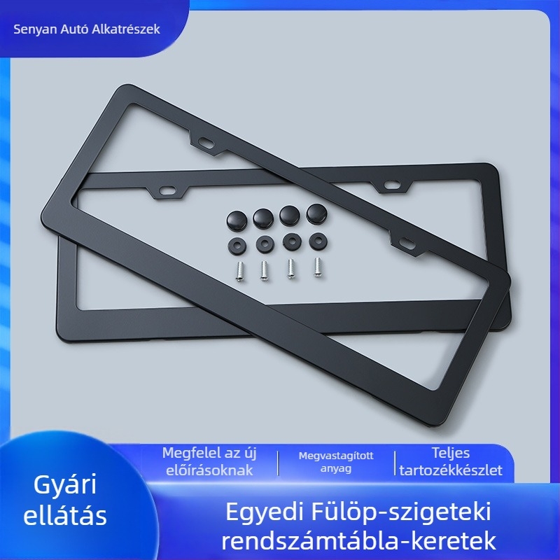 Egyéni vastagított alumíniumötvözet autórendszámtábla keret, szénszálas megjelenés, univerzális méret 315×161 mm, modell Sy-12