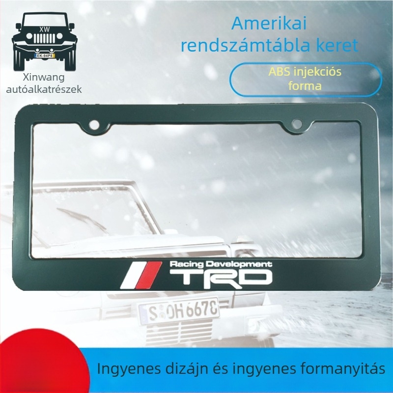 ABS műanyag rendszámtábla keret, KO1 modell, dekoratív, testreszabható