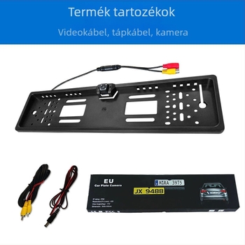 HD 4 LED-es hátsó tolató kamera európai rendszámkerettel