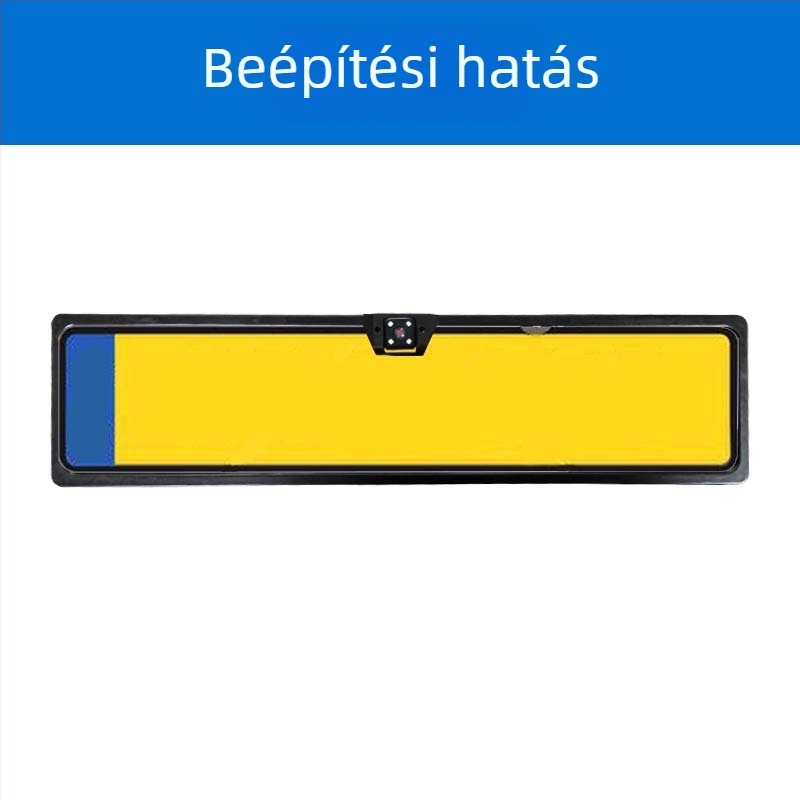 HD 4 LED-es hátsó tolató kamera európai rendszámkerettel