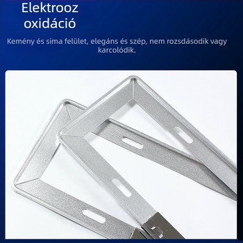 Magnéziumötvözetből készült, vastagított rendszámtábla-keret, fekete homokfújt oxidált felülettel, egyszerű, elegáns dizájn