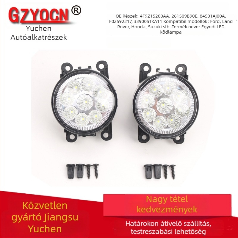 Elülső LED ködlámpa, ház LED+PC, LED modell, alkatrész számok 4F9Z15200AA, 261509B90E, 84501AJ00A, kompatibil különböző márkákkal