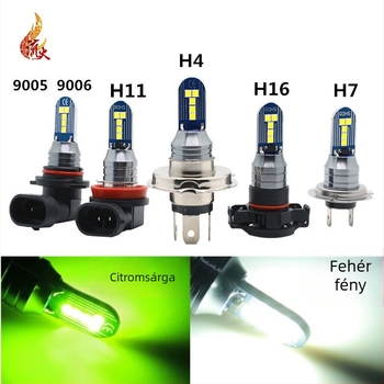 LED ködlámpa autóhoz H4/H11 3030 10SMD, 15W, 9-48V, 750 lm, élettartam 5000+ óra