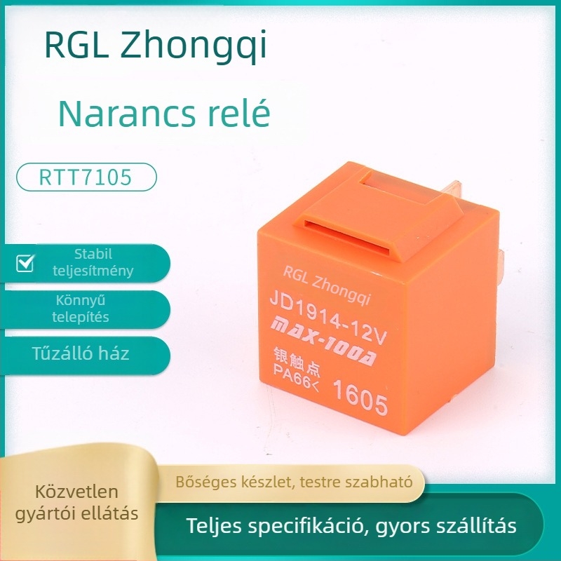 Rtt7105 autóipari relé hűtőventilátorhoz, olajpumpához és ködlámpához, DC12-24V, 100A, NO, tömített