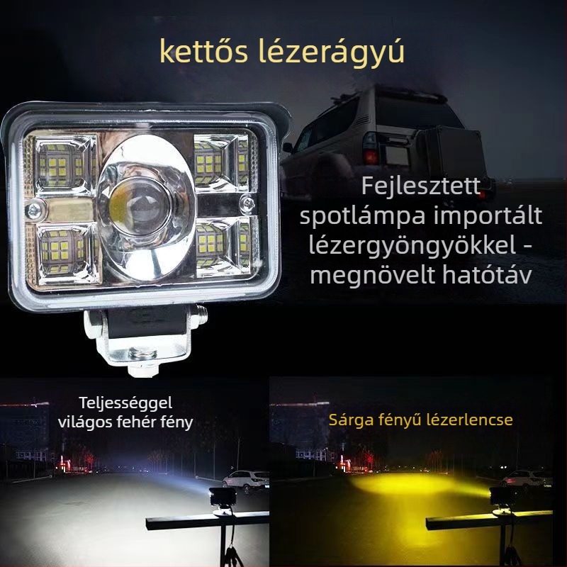 LED spotlámpa autókhoz teherautók és SUV-k számára spot és flood funkciókkal, IP68, 100W, 12-80V, 10000 lm, modell JGP001-4
