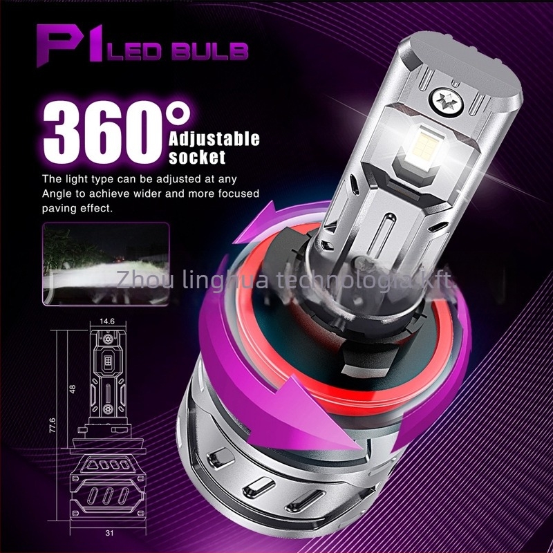 Autó LED elsőfényszóró integrált távoli és közel fényével és ködlámpával, PT modell, 35W, 24V, 12000 lm, 6500K, 30000 h, kompatibilis H1/H4/H7/H11
