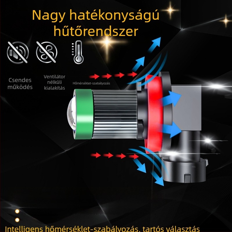 H11 LED ködfényizzó lencsével autóhoz – magas fényerő, 2000-3500 lm, 12V, IP68