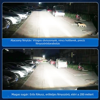 Autó LED fényszóró A8F, repülőgép-alumínium ház, 75W, 12-24V, 6000LM, IP68