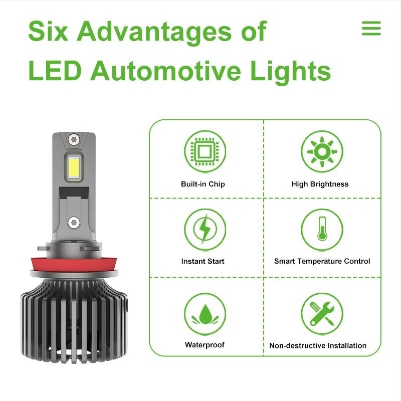 Autó LED fényszóró A8F, repülőgép-alumínium ház, 75W, 12-24V, 6000LM, IP68