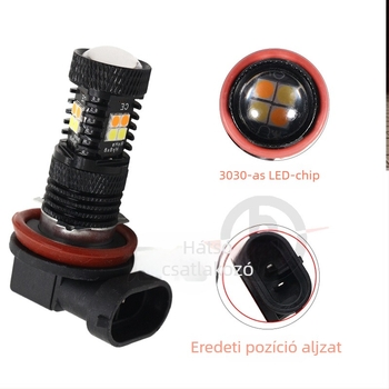 LED ködfényszóró H11/H8, 32W, 12V, 6000K, SMD