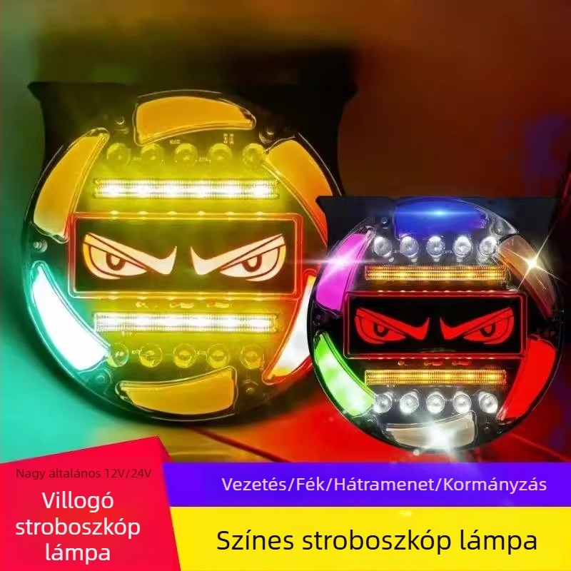 LED hátsó figyelmeztető fény teherautókhoz és pótkocsikhoz, vízálló, 24V, 15W