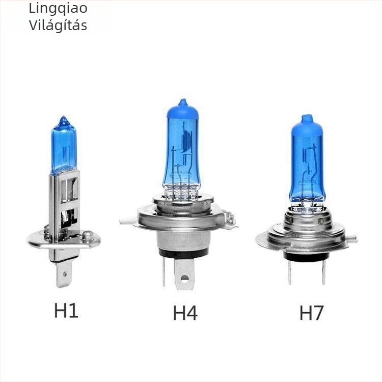 Autóhalogén fényszórók H1/H3/H4/H7, 50-100W, 12V, kvarc üveg és fém