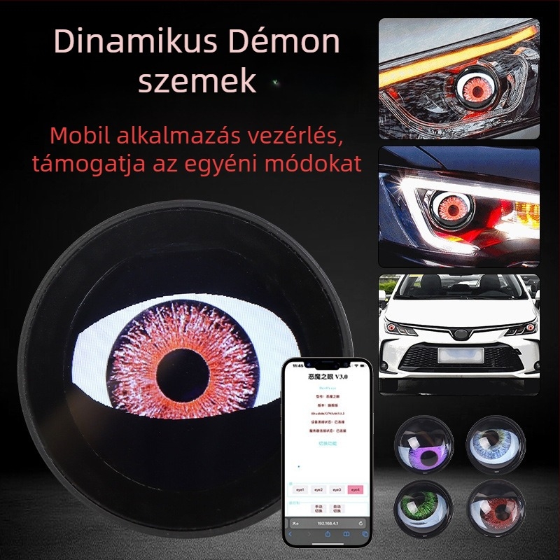LED ködfényszóró Dynamic Devil Eyes, 12V, alumínium, univerzális kompatibilitás, 50000 óra élettartam