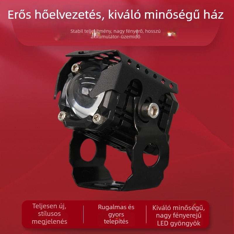 LED motorkerékpár egyetlen objektívű reflektor, magas és alacsony fény, elsődleges segédfény, univerzális külső felszerelés