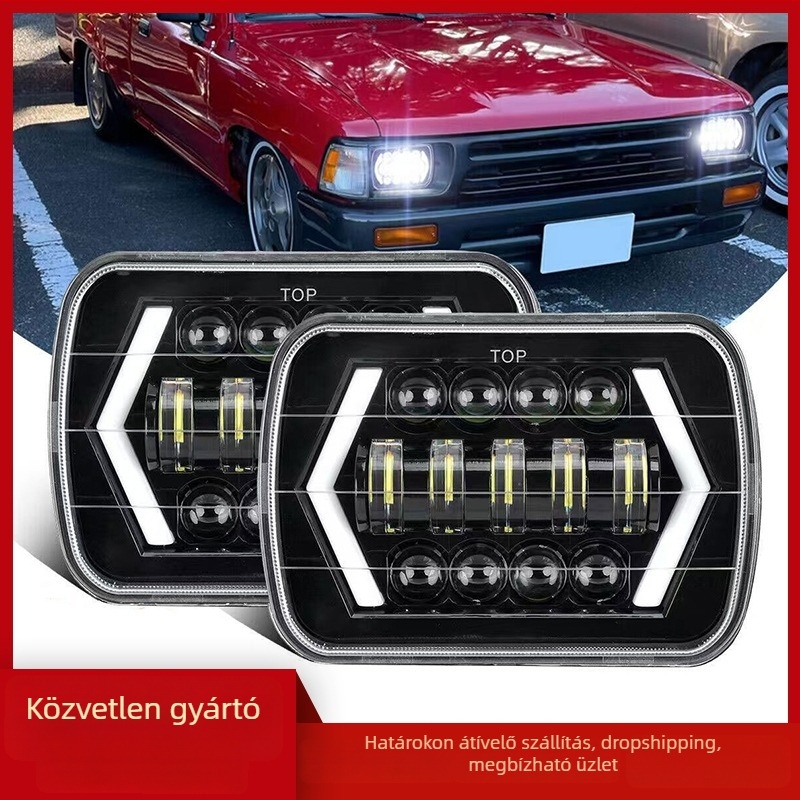 LED fényszóró Jeep Wranglerhez, Arrow-stílus, alumínium ház, 6500 lm, 12 V, 55 W, IP68
