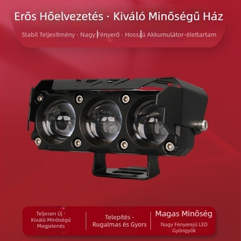 Három LED-es motorkerékpár fényszóró, magas és alacsony fényerővel, külső első világítás elektromos motorkerékpárhoz