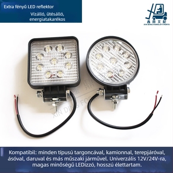 LED fényszóró targoncához alumínium házban, 27W, 12V/24V, általános modellekhez, testreszabható feldolgozás