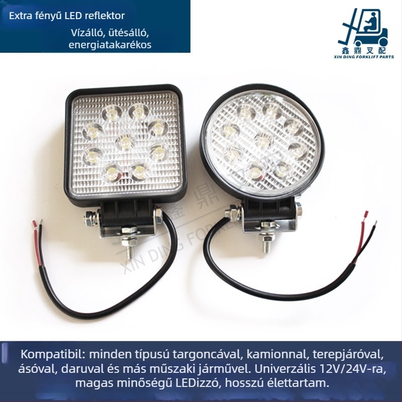 LED fényszóró targoncához alumínium házban, 27W, 12V/24V, általános modellekhez, testreszabható feldolgozás