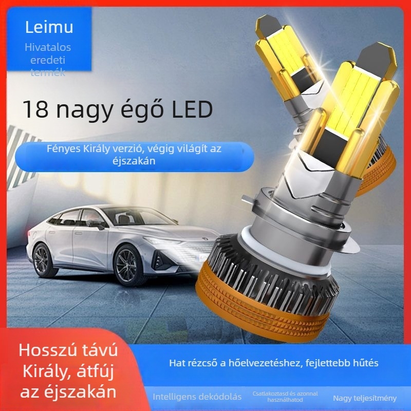 Előre LED autófényszóró, integrált kialakítás, 80–90W teljesítmény, 12V, LED fényforrás, alacsony fény